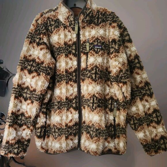 PatagoniaMens LARGE Classic 2013 Retro-XCardigan DeepPileFleece JacketAZTEC RARE - Picture 1 of 10